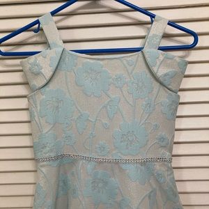 Girls blue dress  party rhinestone waist size 8